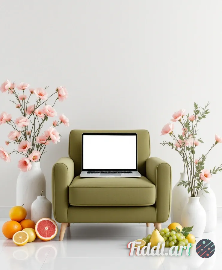 Media Index 0 | Create a minimalist artistic composition in a space with a smooth white wall as a neutral background
