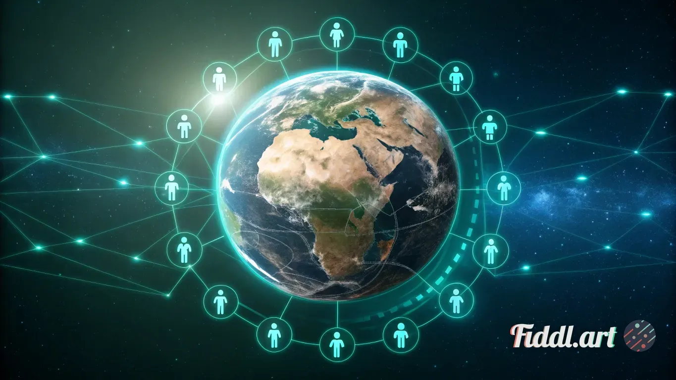 A luminous vision of Earth seen from space, glowing brightly as a symbol of care for the planet and 