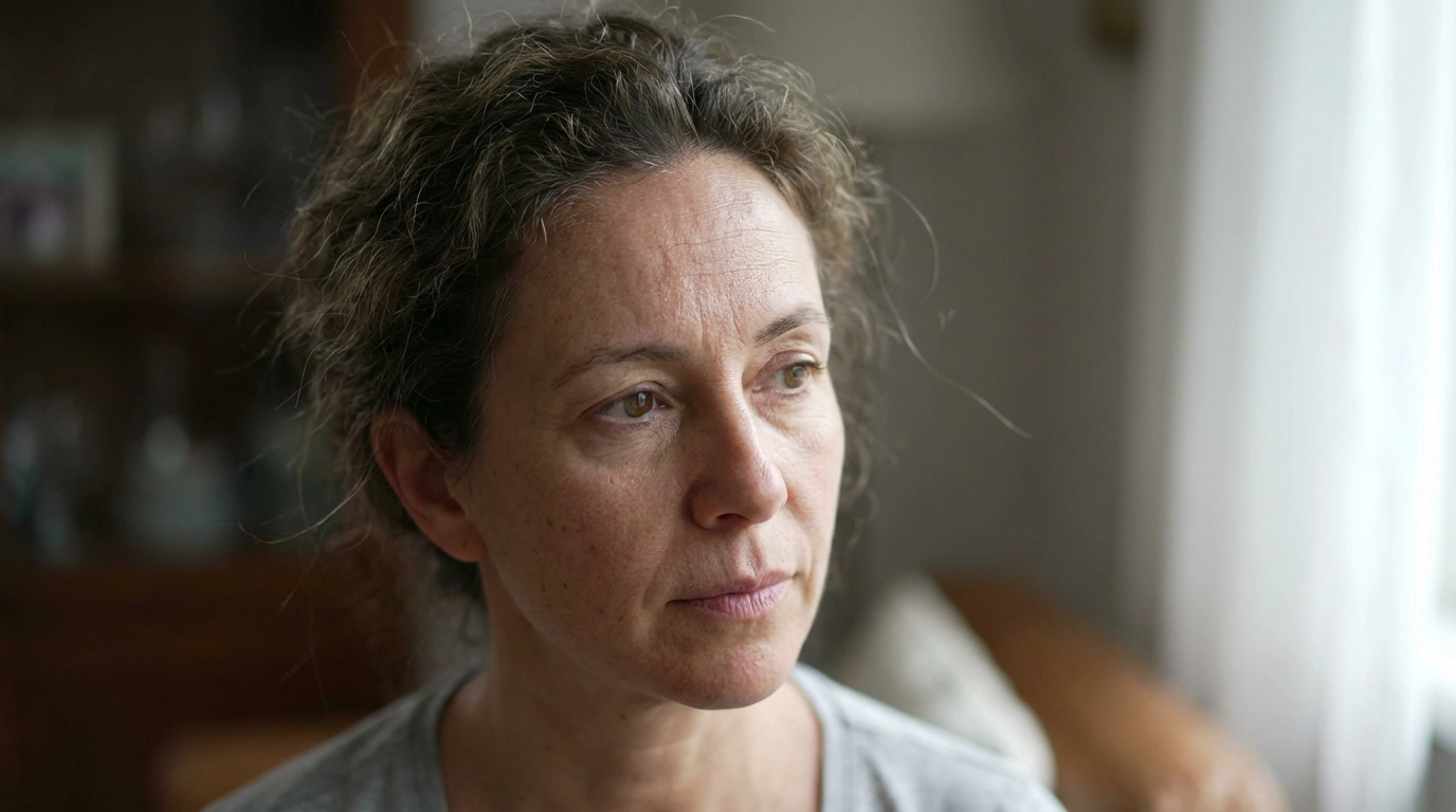 Retrato fotorrealista generado con IA en Fiddl.art — primer plano con textura de piel natural y luz suave de ventana