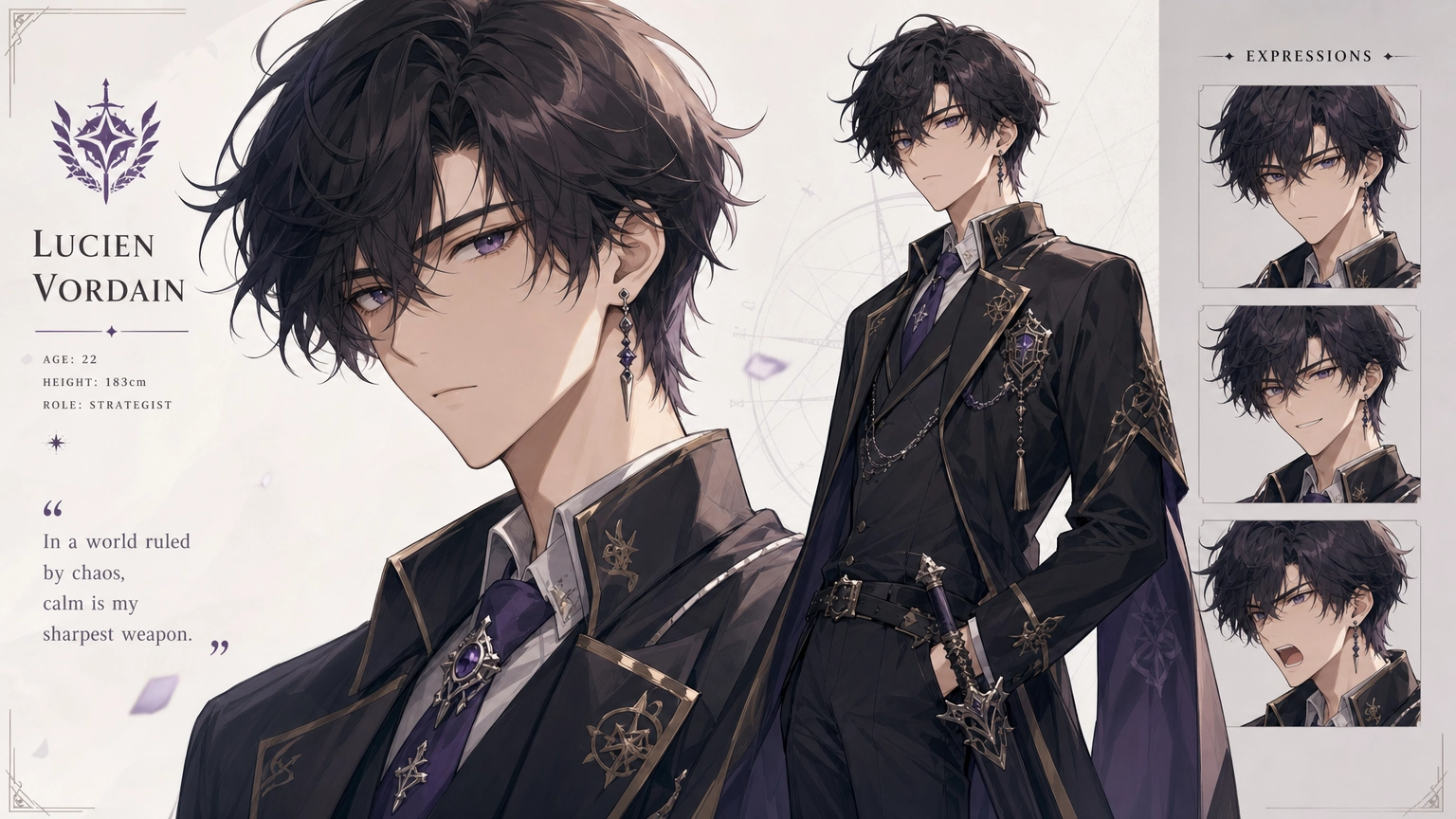 Example anime-style character generated with Fiddl.art.